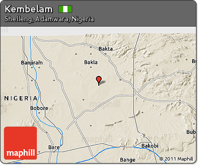 Shaded Relief 3D Map of Kembelam