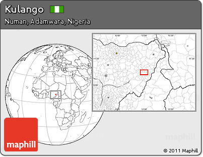 Blank Location Map of Kulango