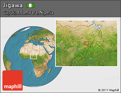 Satellite Location Map of Jigawa