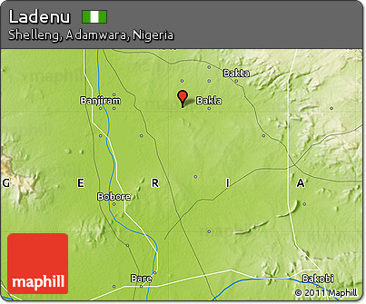 Physical Map of Ladenu