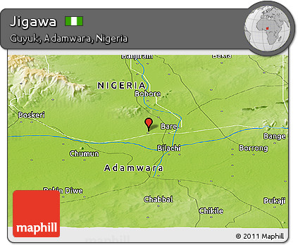 Physical Panoramic Map of Jigawa