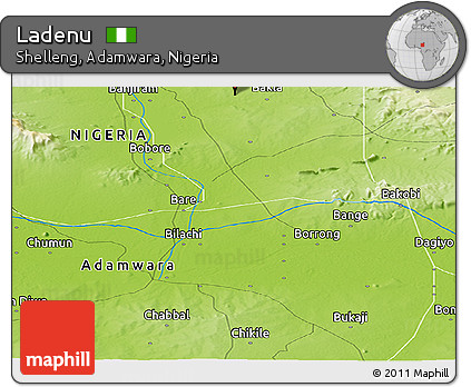 Physical Panoramic Map of Ladenu