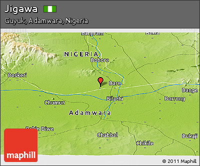 Physical Panoramic Map of Jigawa