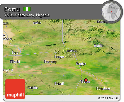 Satellite Panoramic Map of Bomu