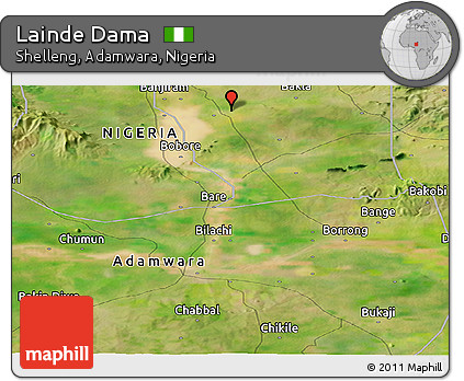 Satellite Panoramic Map of Lainde Dama