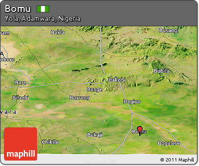 Satellite Panoramic Map of Bomu
