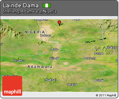 Satellite Panoramic Map of Lainde Dama