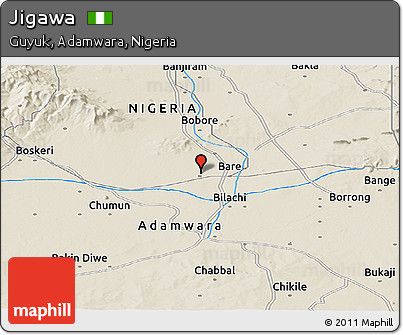 Shaded Relief Panoramic Map of Jigawa