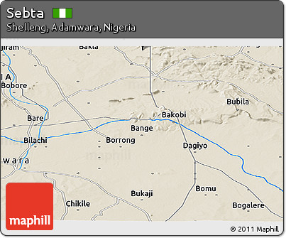 Shaded Relief Panoramic Map of Sebta
