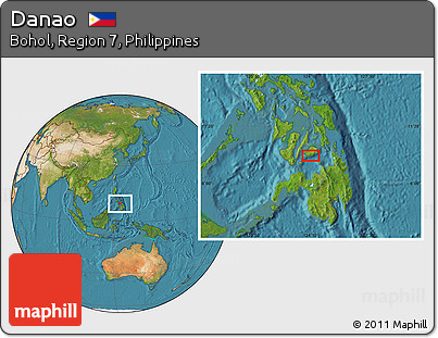 Satellite Location Map of Danao
