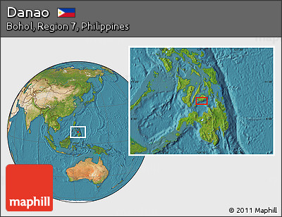 Satellite Location Map of Danao