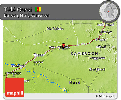 Physical 3D Map of Télé Oussi