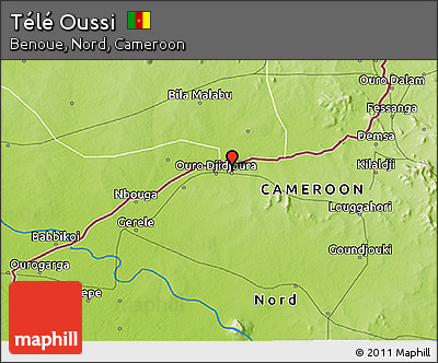 Physical 3D Map of Télé Oussi