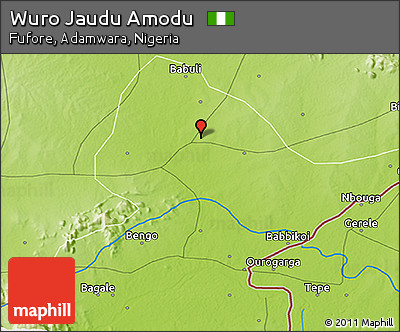 Physical 3D Map of Wuro Jaudu Amodu