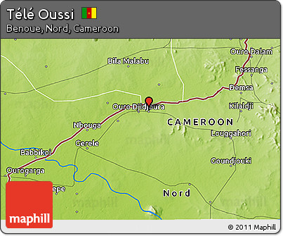 Physical 3D Map of Télé Oussi