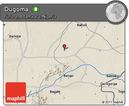 Shaded Relief 3D Map of Dugoma