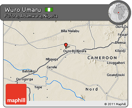 Shaded Relief 3D Map of Wuro Umaru