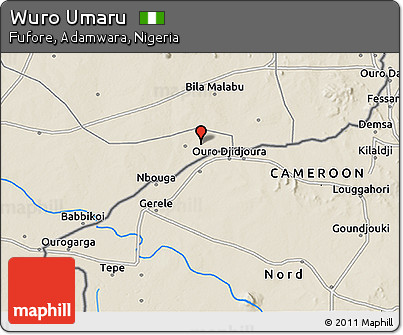 Shaded Relief 3D Map of Wuro Umaru