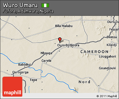 Shaded Relief 3D Map of Wuro Umaru