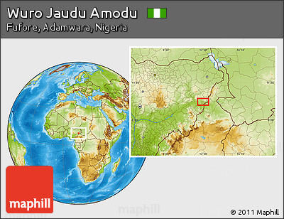 Physical Location Map of Wuro Jaudu Amodu