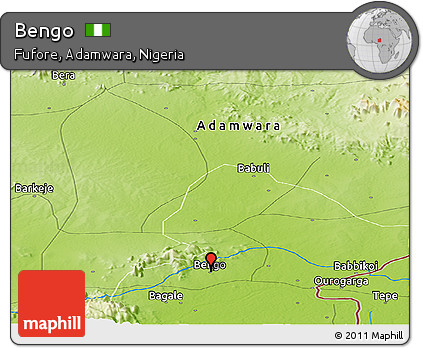 Physical Panoramic Map of Bengo
