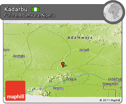 Physical Panoramic Map of Kadarbu