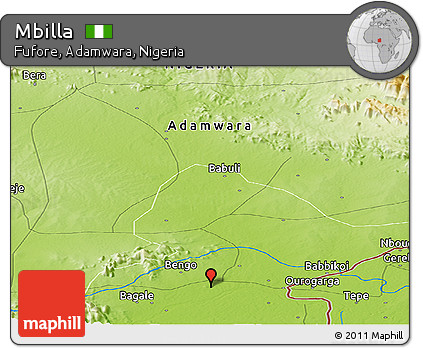 Physical Panoramic Map of Mbilla