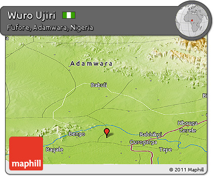 Physical Panoramic Map of Wuro Ujiri