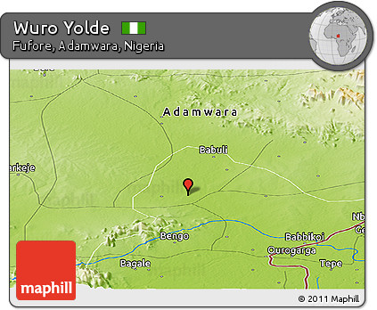 Physical Panoramic Map of Wuro Yolde