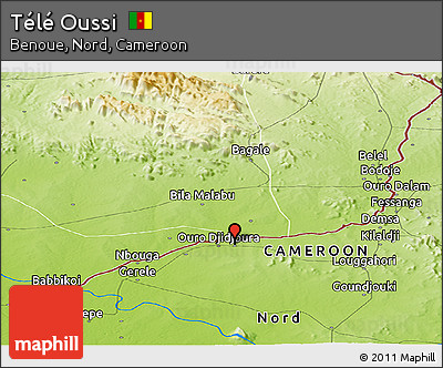 Physical Panoramic Map of Télé Oussi