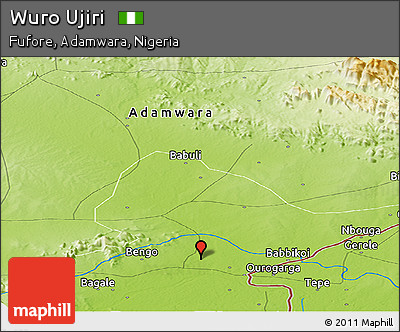 Physical Panoramic Map of Wuro Ujiri