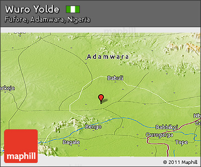 Physical Panoramic Map of Wuro Yolde
