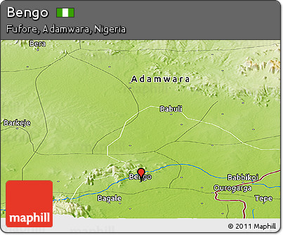 Physical Panoramic Map of Bengo