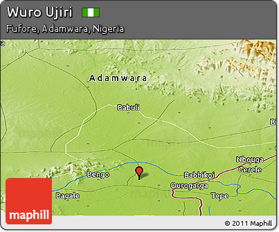 Physical Panoramic Map of Wuro Ujiri