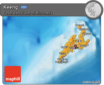 Political 3D Map of Keeng