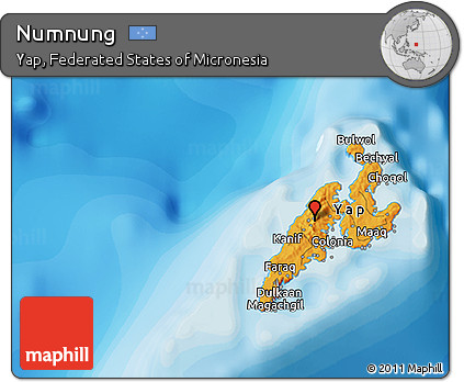 Political 3D Map of Numnung