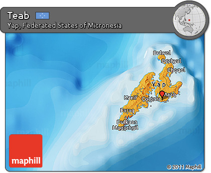 Political 3D Map of Teab