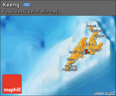 Political 3D Map of Keeng