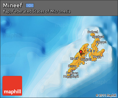 Political 3D Map of Mineef