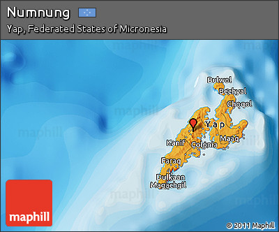 Political 3D Map of Numnung