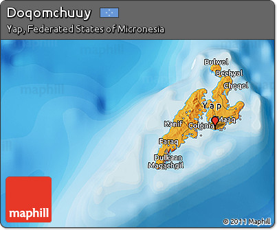Political 3D Map of Doqomchuuy