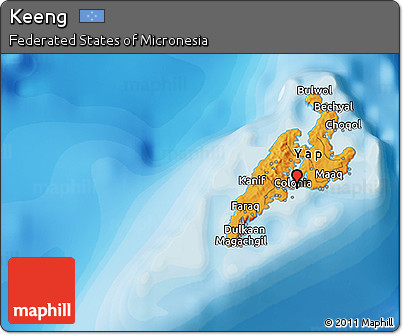 Political 3D Map of Keeng