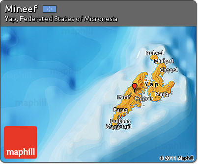 Political 3D Map of Mineef