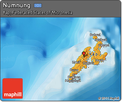 Political 3D Map of Numnung