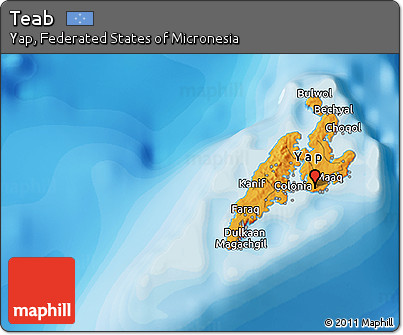 Political 3D Map of Teab