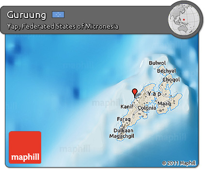 Shaded Relief 3D Map of Guruung