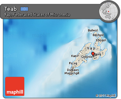 Shaded Relief 3D Map of Teab
