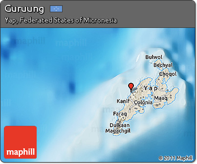 Shaded Relief 3D Map of Guruung