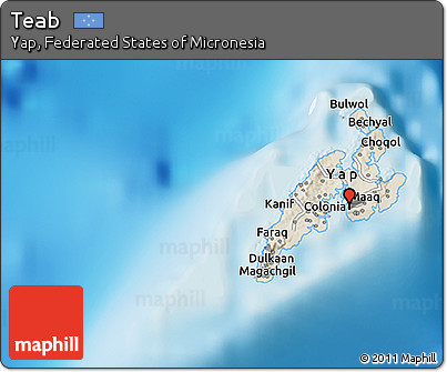 Shaded Relief 3D Map of Teab