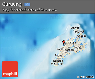 Shaded Relief 3D Map of Guruung